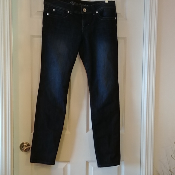 Guess Denim - Ladies GUESS PREMIUM Dark BLUE color JEANS, Size 32 from smoke/pet free home